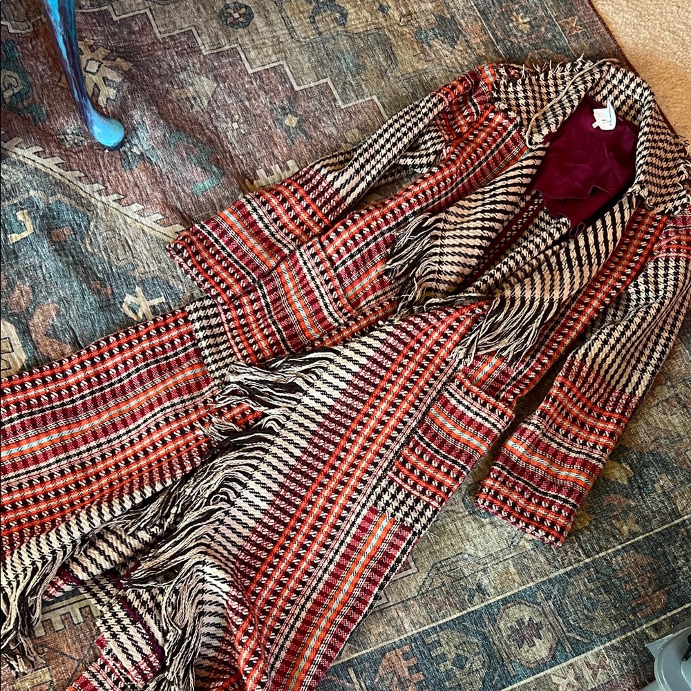Free People Bohemian Jacket-  Multicolor Fringe Knit Coat